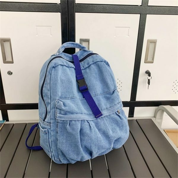 Y2K Vintage Denim Shoulder Bag with Adjustable Strap