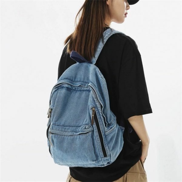 Y2K Vintage Denim Shoulder Bag with Adjustable Strap