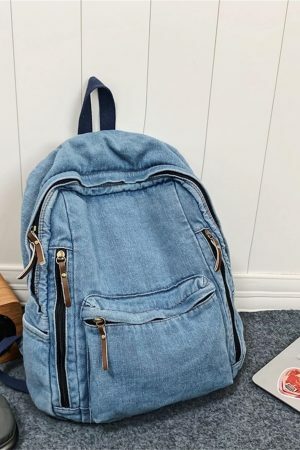 Y2K Vintage Denim Shoulder Bag with Adjustable Strap