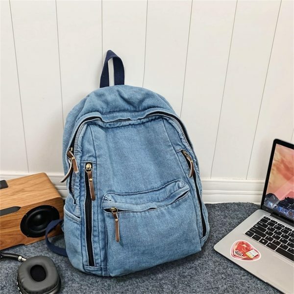 Y2K Vintage Denim Shoulder Bag with Adjustable Strap