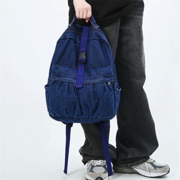 Y2K Vintage Denim Shoulder Bag with Adjustable Strap