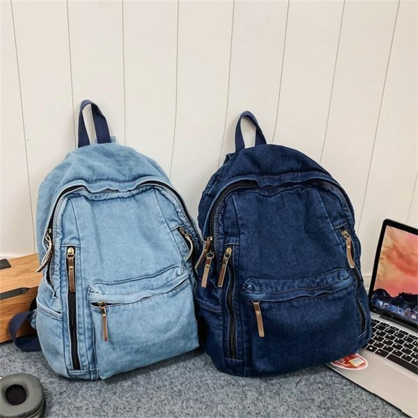 Y2K Vintage Denim Shoulder Bag with Adjustable Strap