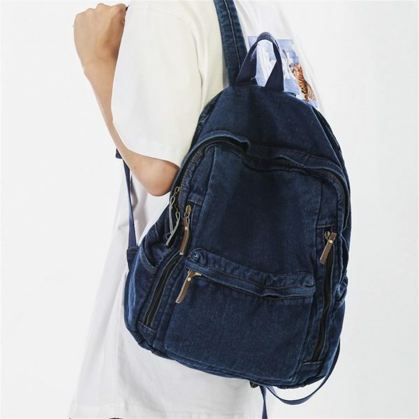 Y2K Vintage Denim Shoulder Bag with Adjustable Strap