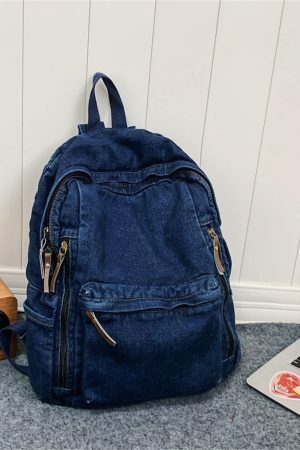 Y2K Vintage Denim Shoulder Bag with Adjustable Strap