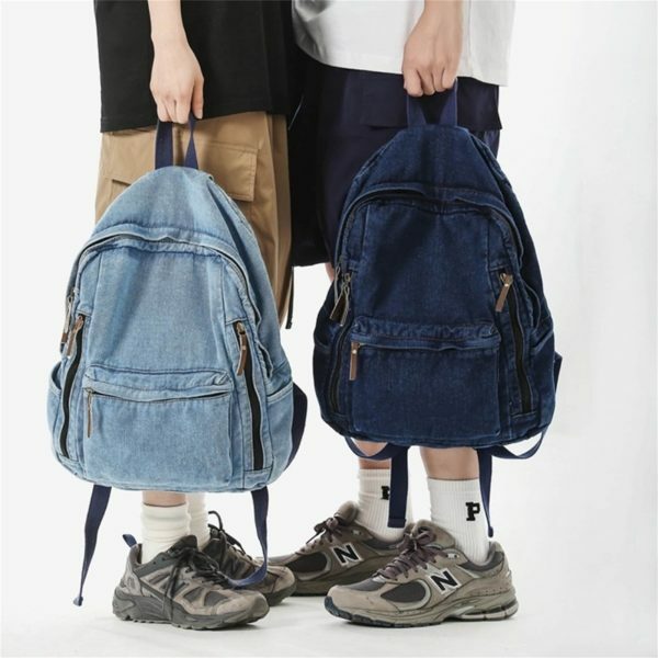 Y2K Vintage Denim Shoulder Bag with Adjustable Strap