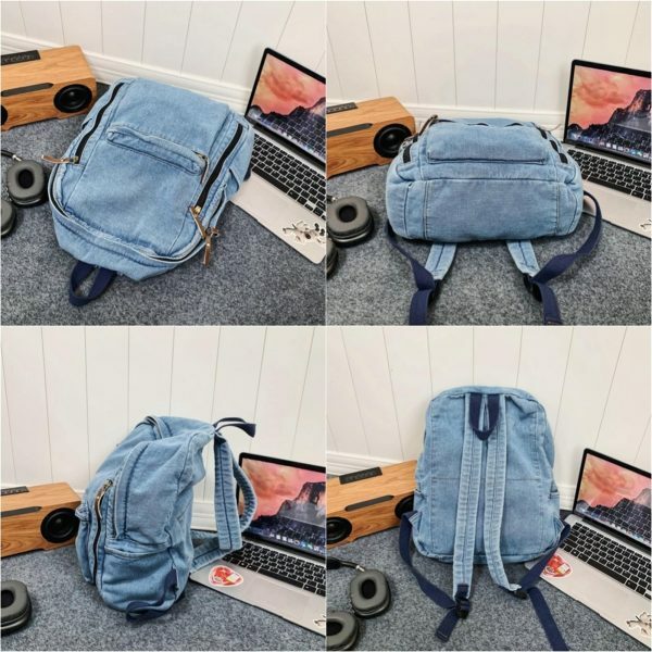 Y2K Vintage Denim Shoulder Bag with Adjustable Strap