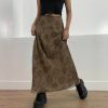 Y2K Vintage Floral Print Mesh Streetwear Skirt