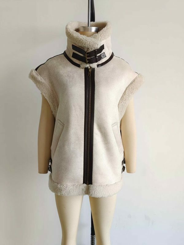 Y2K Vintage Fur Waistcoat | Women's Sleeveless Streetwear Vest