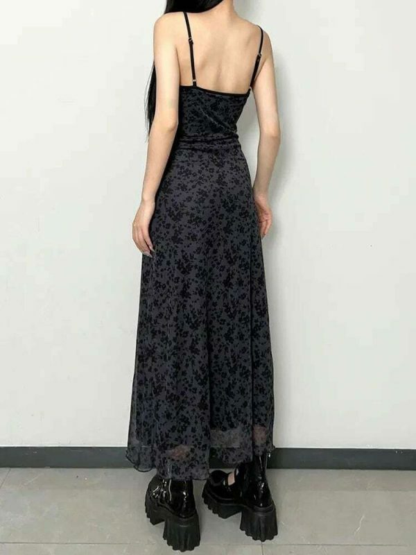 Y2K Vintage Long Maxi Dress - Grunge Streetwear Aesthetic