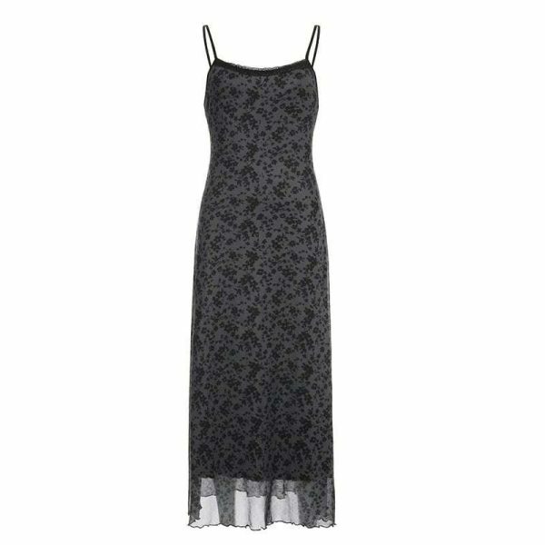 Y2K Vintage Long Maxi Dress - Grunge Streetwear Aesthetic