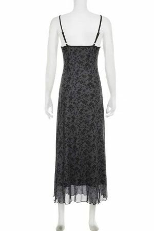 Y2K Vintage Long Maxi Dress - Grunge Streetwear Aesthetic