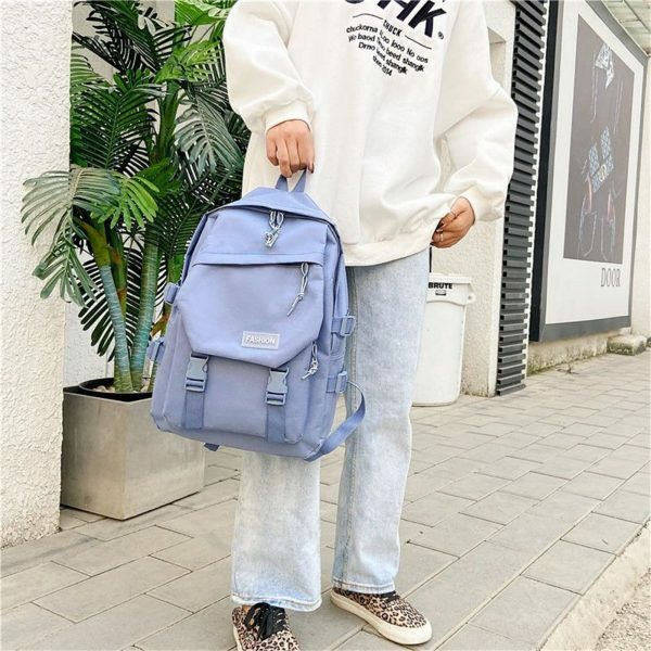 Y2K Vintage Nylon Streetwear Backpack Women Travel Rucksack