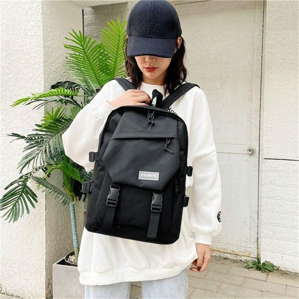 Y2K Vintage Nylon Streetwear Backpack Women Travel Rucksack