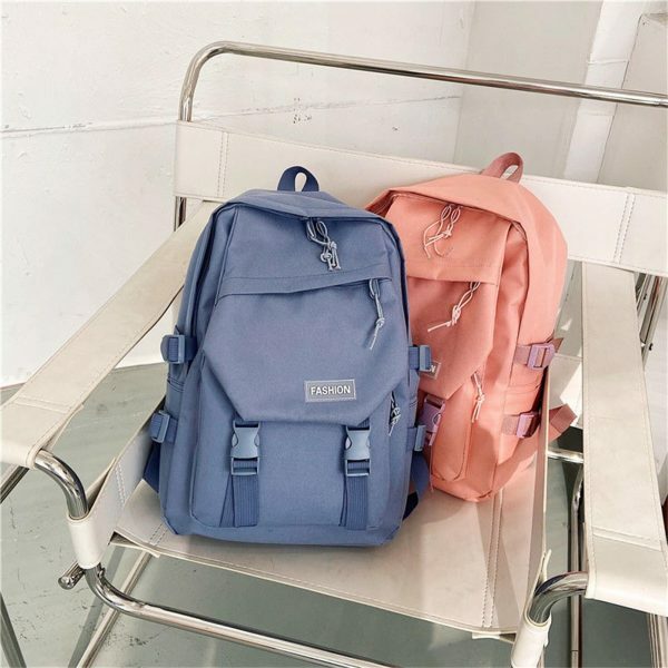 Y2K Vintage Nylon Streetwear Backpack Women Travel Rucksack