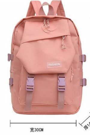 Y2K Vintage Nylon Streetwear Backpack Women Travel Rucksack