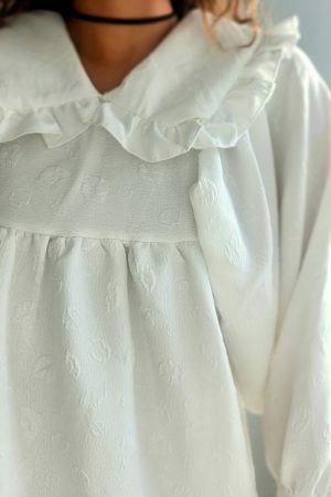 Y2K Vintage Peter Pan Collar Cotton Babydoll Dress, Streetwear Chic Women's Clothing