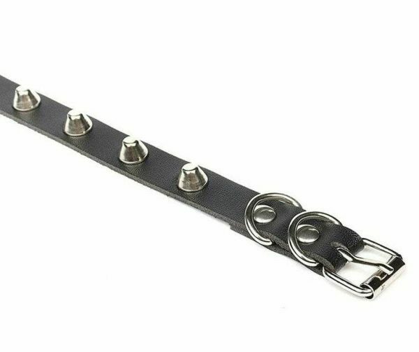 Y2K Vintage Punk Goth Studded Rivet Leather Choker Necklace with Spikes