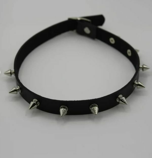 Y2K Vintage Punk Goth Studded Rivet Leather Collar Choker Necklace