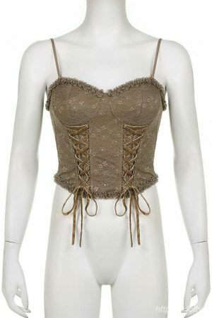 Y2K Vintage Sleeveless Crop Top with Bustier Aesthetic