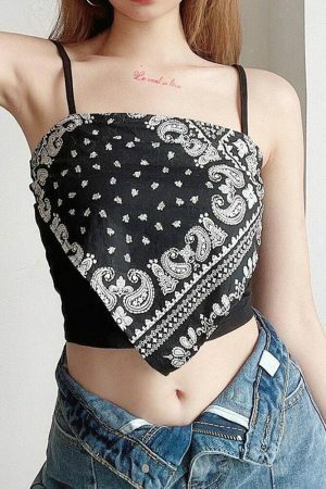 Y2K Vintage Streetwear Crop Top - Cute Cami with Short Design