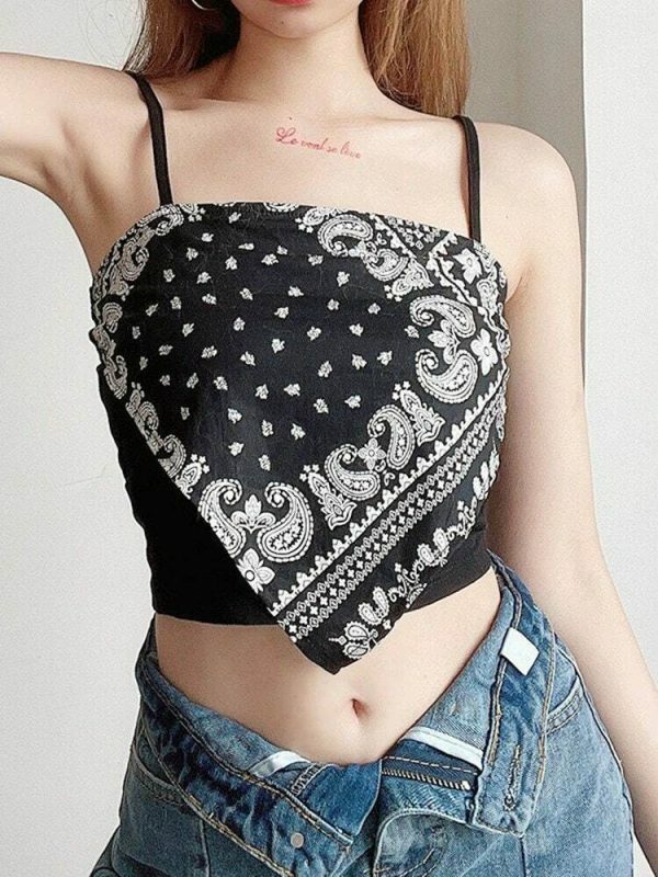 Y2K Vintage Streetwear Crop Top - Cute Cami with Short Design