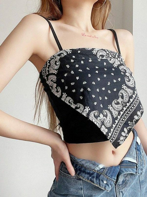 Y2K Vintage Streetwear Crop Top - Cute Cami with Short Design