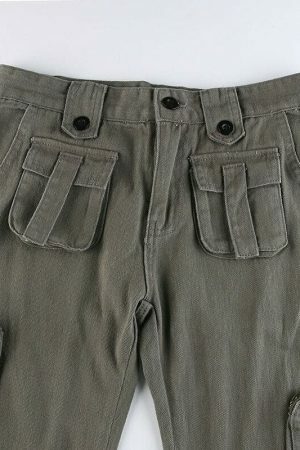 Y2K Vintage Streetwear Gray Cargo Jeans