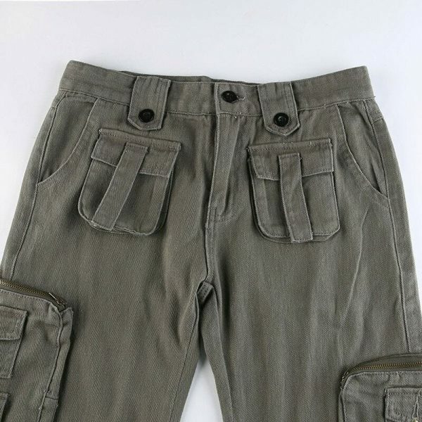 Y2K Vintage Streetwear Gray Cargo Jeans