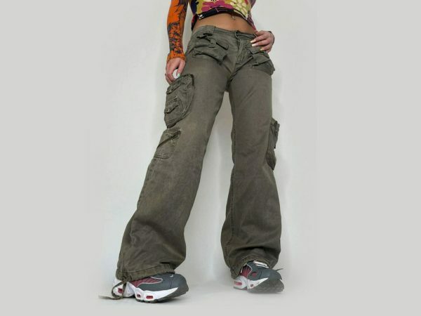 Y2K Vintage Streetwear Gray Cargo Jeans