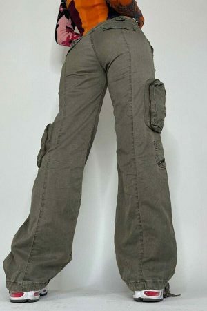 Y2K Vintage Streetwear Gray Cargo Jeans