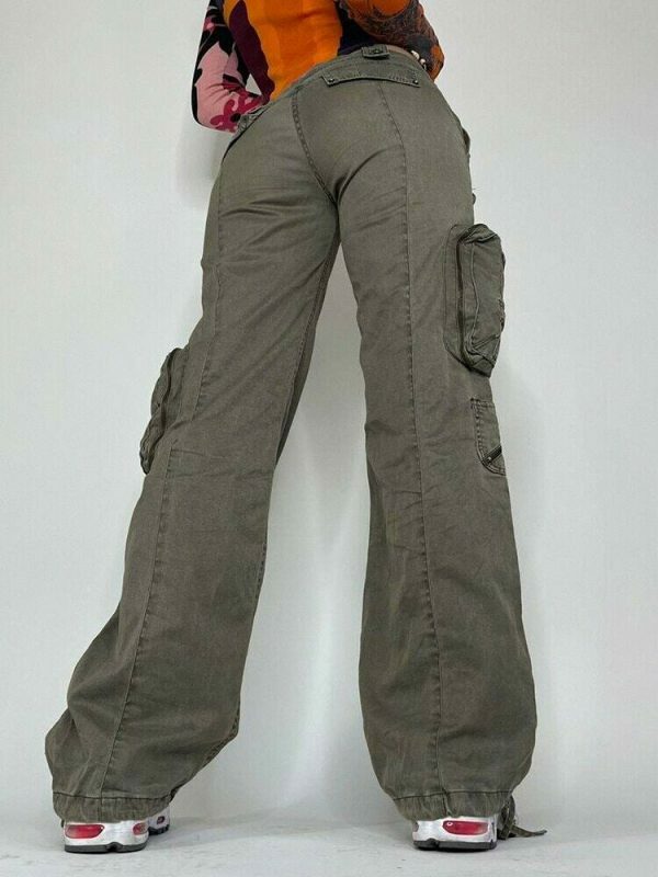 Y2K Vintage Streetwear Gray Cargo Jeans