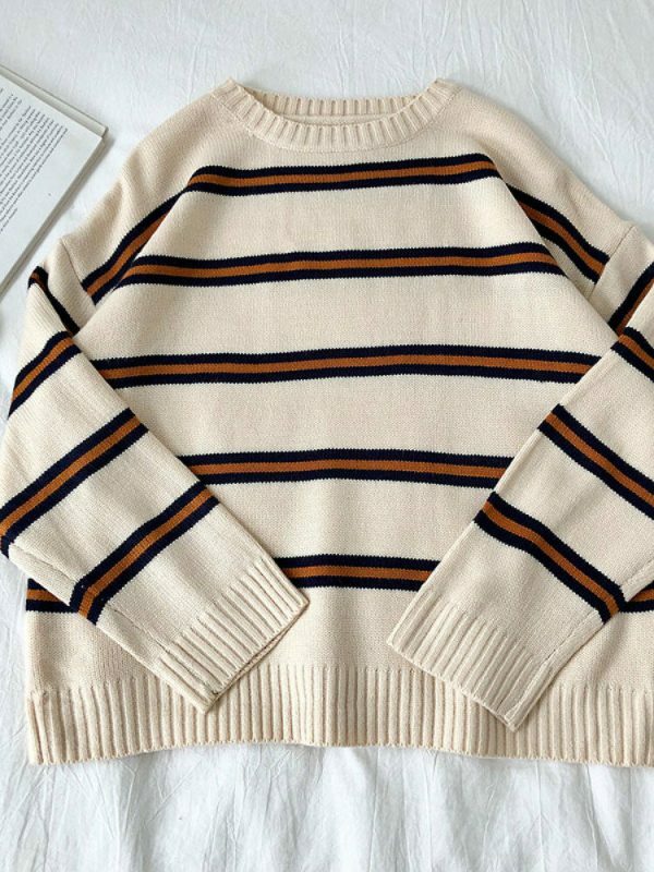 Y2K Vintage Stripe Oversized Knit Sweater