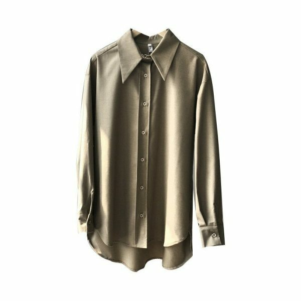 Y2K Vintage Style Long Sleeve Loose Shirt