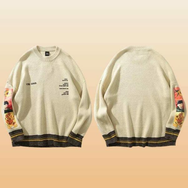 Y2K Vintage Style Oversized Embroidery Sweater