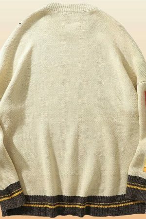 Y2K Vintage Style Oversized Embroidery Sweater