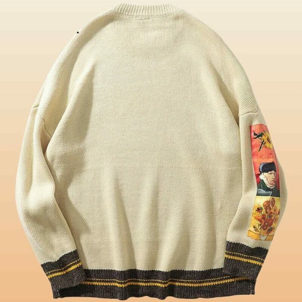 Y2K Vintage Style Oversized Embroidery Sweater