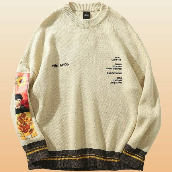 Y2K Vintage Style Oversized Embroidery Sweater