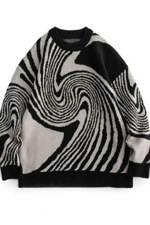 Y2K Vintage Whirlpool Fairy Grunge Knitted Sweater - Streetwear Fashion