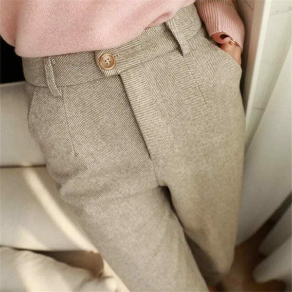 Y2K Vintage Woolen Pants for Streetwear Style