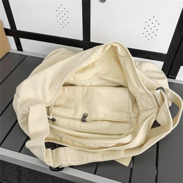 Y2K Washed Canvas Crossbody Messenger Bag for Eco-Friendly Streetwear