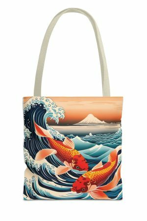 Y2K Wave Streetwear Koi Fish Tote Bag