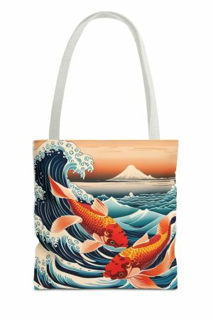 Y2K Wave Streetwear Koi Fish Tote Bag