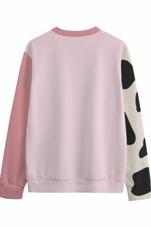 Y2K Western Ghost Halloween Cow Print Sweatshirt