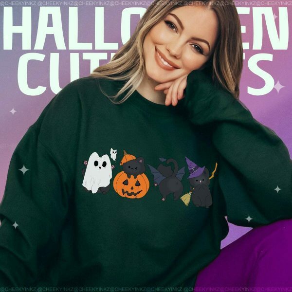 Y2K Witch Cat Pumpkin Sweatshirt - Streetwear Halloween Tee