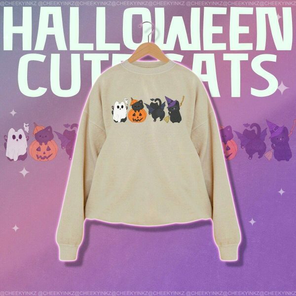 Y2K Witch Cat Pumpkin Sweatshirt - Streetwear Halloween Tee