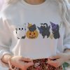 Y2K Witch Cat Pumpkin Sweatshirt - Streetwear Halloween Tee