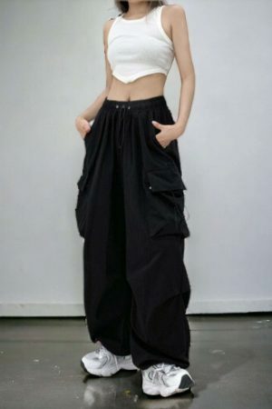 Y2K Women's Streetwear Cargo Harajuku Baggy Parachute Pants