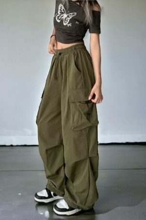 Y2K Women's Streetwear Cargo Harajuku Baggy Parachute Pants