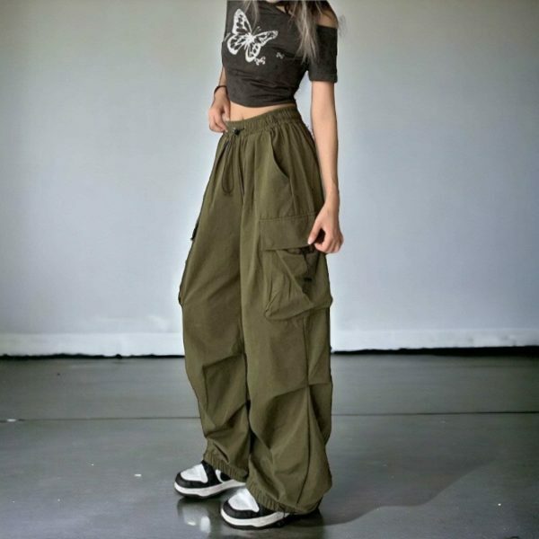 Y2K Women's Streetwear Cargo Harajuku Baggy Parachute Pants