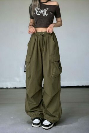 Y2K Women's Streetwear Cargo Harajuku Baggy Parachute Pants